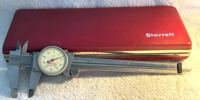 L.s. Starrett Inside & Outside Dial Caliper No. 120 With Case - Usa - Used