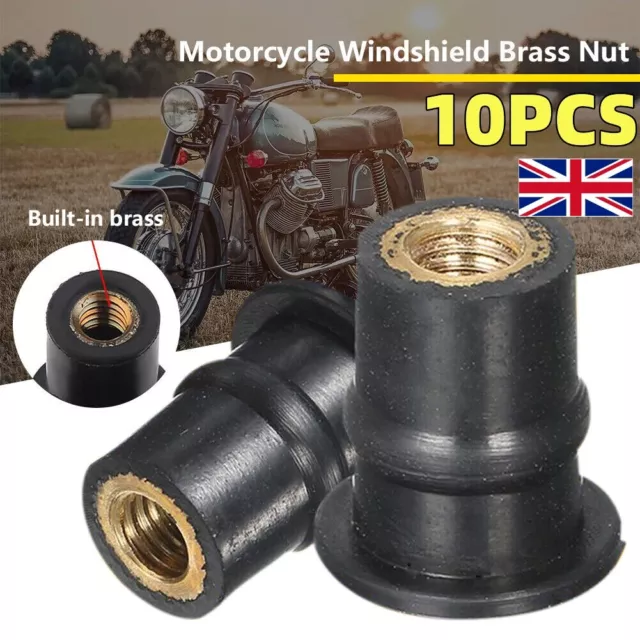 10 Rubber Well Nuts Wellnuts for Motorcycle Windshield Fairing & Screen M4/M5/M6