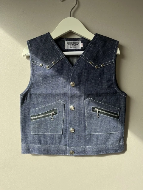 RARE Kids Denim Gilet Waistcoat Age 6 Fashion Cotton