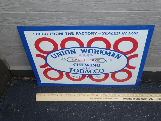 UNION WORKMAN CHEWING Tobacco Display $39.95