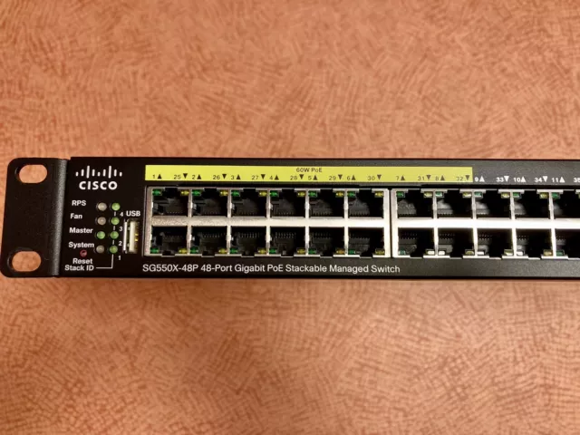 SWITCH CISCO SG550X-48P-K9 V08 - 48 Port Gigabit Ethernet POE. 2