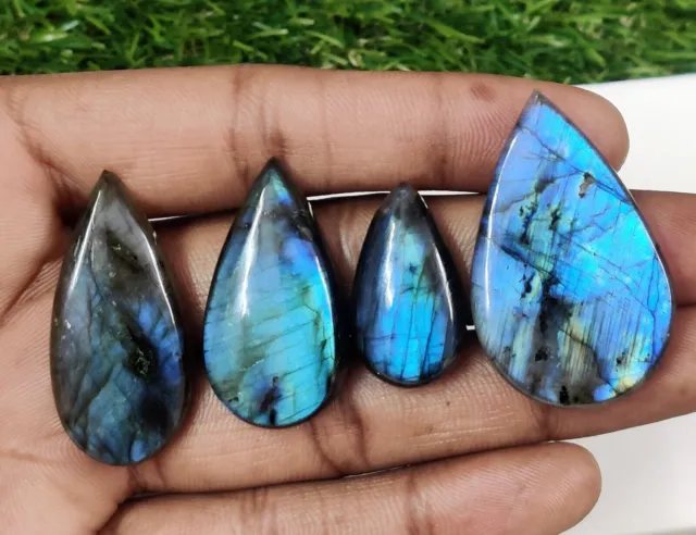 Natural Lovely Blue Fire Labradorite Pear Gemstone For Jewelry Making 139 Cts