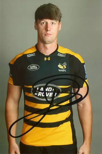 WASPS RUGBY UNION: JAMES GASKELL SIGNED 6x4 PORTRAIT PHOTO+COA