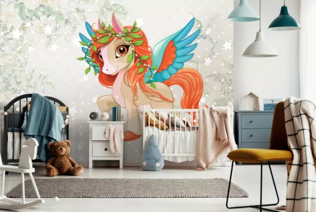 Vlies Fototapete Einhorn Kinderzimmer Mädchen Fantasy Pony Babyzimmer 122 3