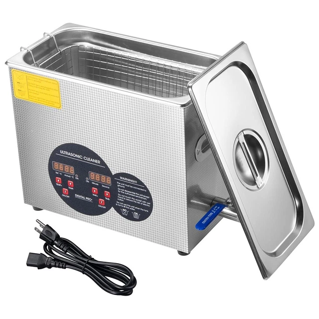 6L Industry Ultrasonic Cleaner Jewelry Dishware Cleaning Machine w/ Timer Heater