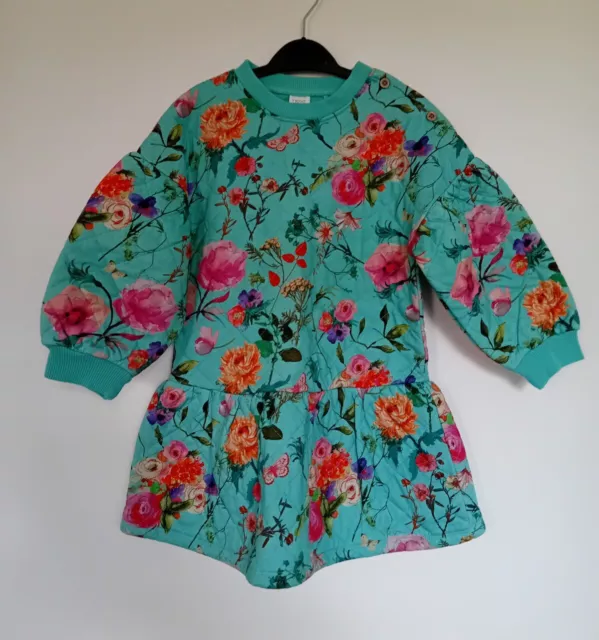 Next Girls Floral Quilted Jumper Dress Age 3-4 Years Sweater Dress RRP £18