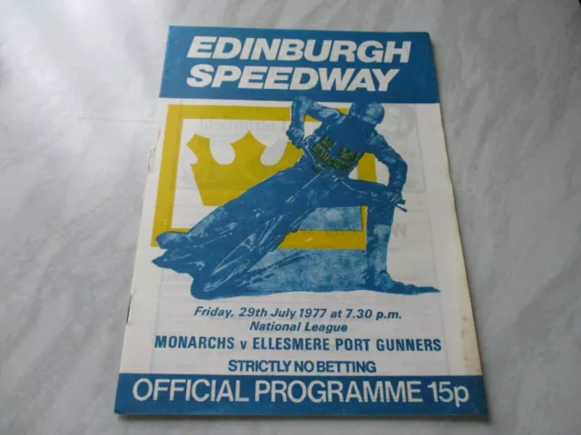 Edinburgh v Ellesmere Port - National League Speedway Programme 29/07/1977