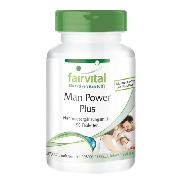 Man Power Plus - 90 Tabletten mit L-Arginin, Zink und Selen - VEGAN | fairvital