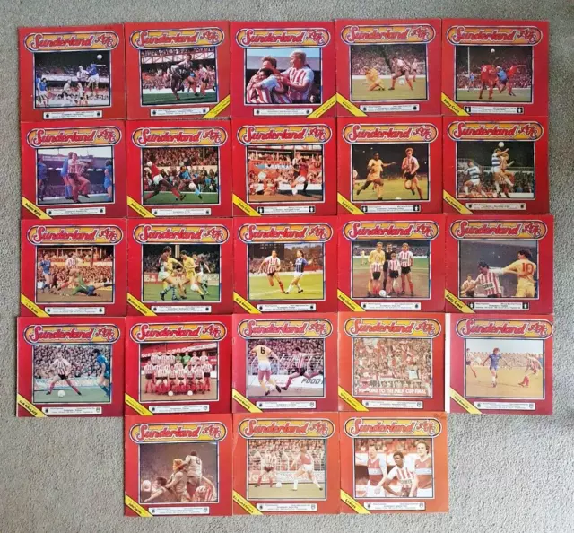 Sunderland 1984-1985 Home Football Programmes 23 In Total Inc Milk Cup Semi P901