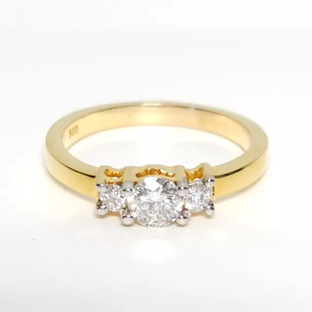 Diamond Ring .43ct Natural Diamonds, 14k yellow gold, Size 6, Solid Gold 3.0g 2