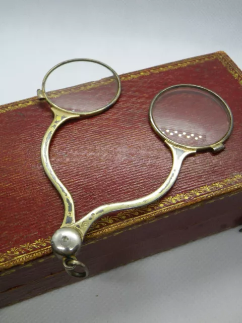 ANCIENNE LUNETTE CISEAUX "INCROYABLE" OPTIQUE LORGNON LORGNETTE ARGENT - 19ème