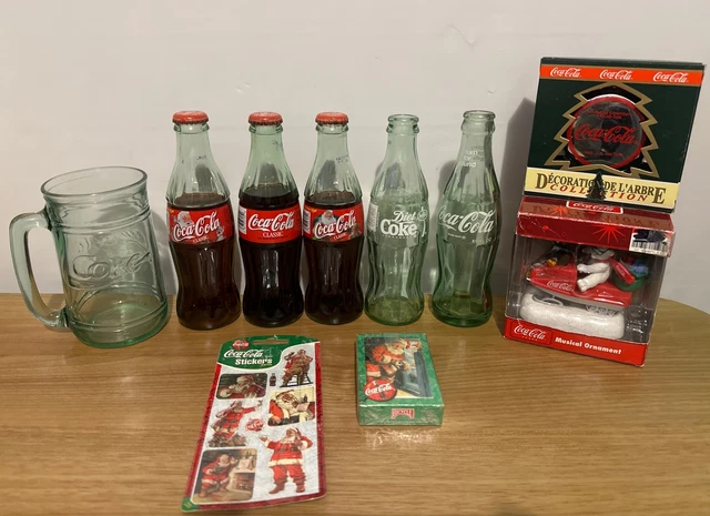 LOT OF 10 Coca Cola Collectibles Vintage New Christmas Bottles ...