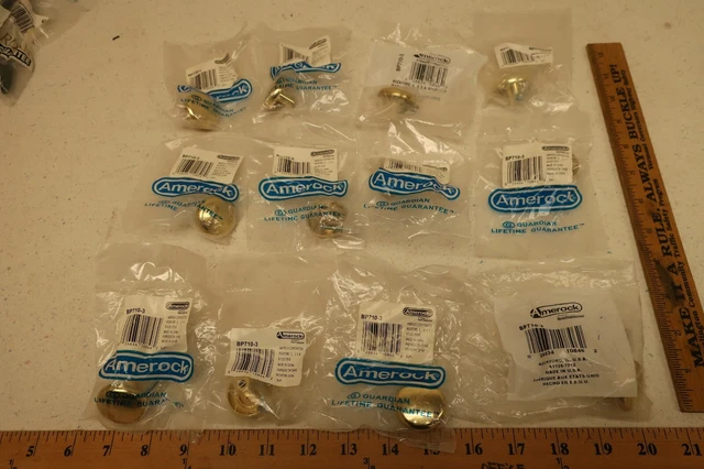 LOT OF 12 Amerock 1-1/4"  Shenandoah Cabinet Knob BP710-3 Polished Brass (H220)