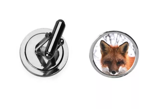 Fox codec35 DOME Silver Pair Of Cufflinks Gift Event Wedding Suit