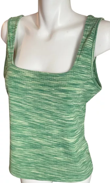 INC International Concepts Tank Top Women's Size SL Green Square Neck NWT