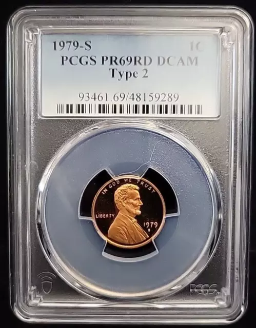 1979 S Type 2 (T2) Proof Lincoln Cent Penny 1c PCGS PR69DCAM | PF69 Deep Cameo