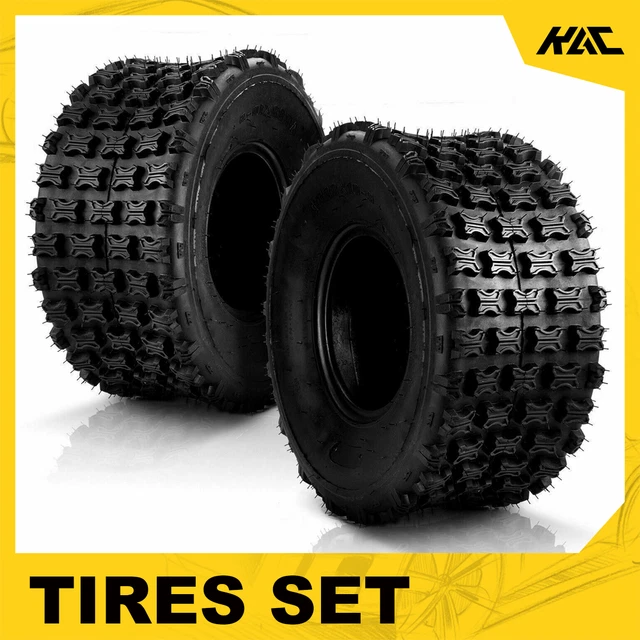 Tire Set of 2 22x10-9 22x10x9 Quad ATV All Terrain AT 6 Ply Tires A027 by KAC US