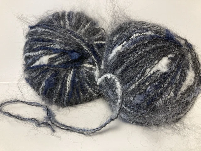 Lot De 10 Pelotes Mohair Fantaisie GGH Lavita Gris Clair - 51% Mohair, Bouclé, Aiguille 5.5