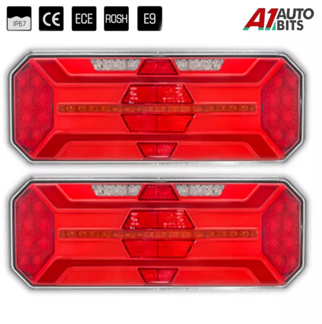 2x Led Rear Tail Lights Dynamic Indicator Fog Reverse Stop Reflector 12V 24V E9