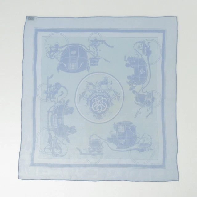 Hermes Ex-Libris Ex Libris  40 Silk Chiffon Scarf Made In France Petit