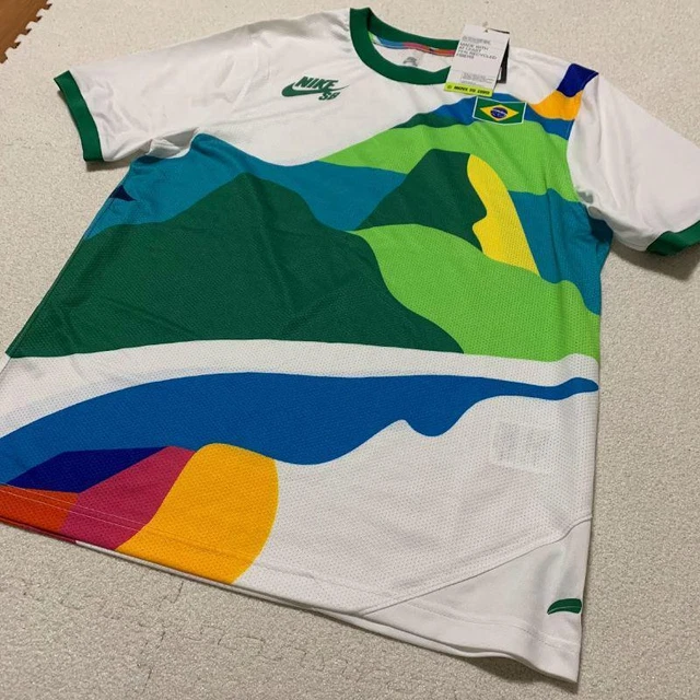 Nike SB x Parra 'Brazil Federation Kit' Jersey White/Clover Size S NWT