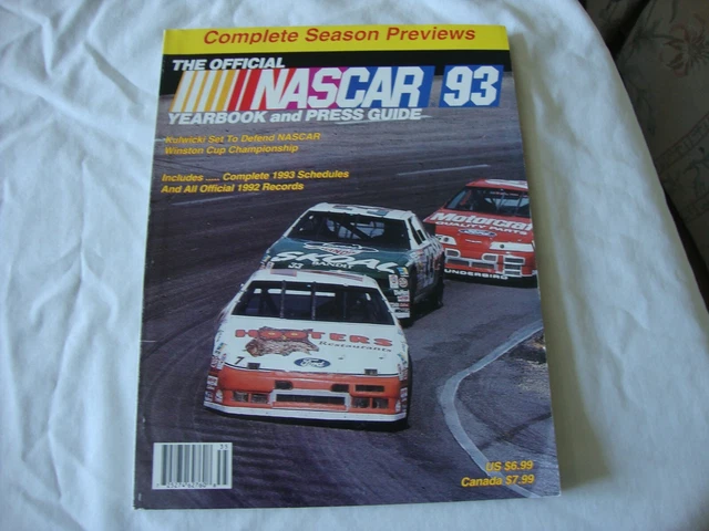 Nascar 93 Official Yearbook and Press Guide Winston Cup Alan Kulwicki Car  Cover