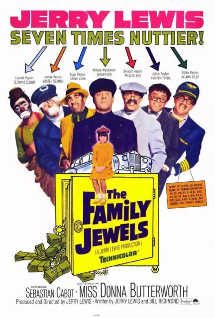THE FAMILY JEWELS Movie POSTER 27 x 40 Jerry Lewis, Donna Butterworth, A