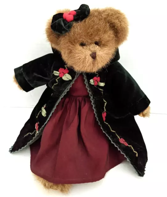 Bearington Bears HOLLIE Bear Green Velvet Cape Embroidered Dress Plush.       36