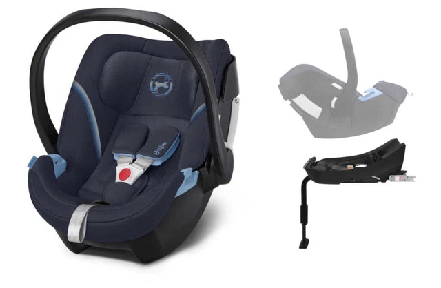 Newborn car seat 0-13 Kg Cybex Aton 5 Navy Blue  + ISOFIX base 2-Fix CYBEX
