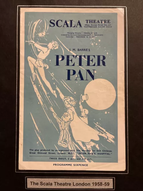 Peter Pan Collection Scala Theatre Programme Sarah Churchill John Justin 1958/59