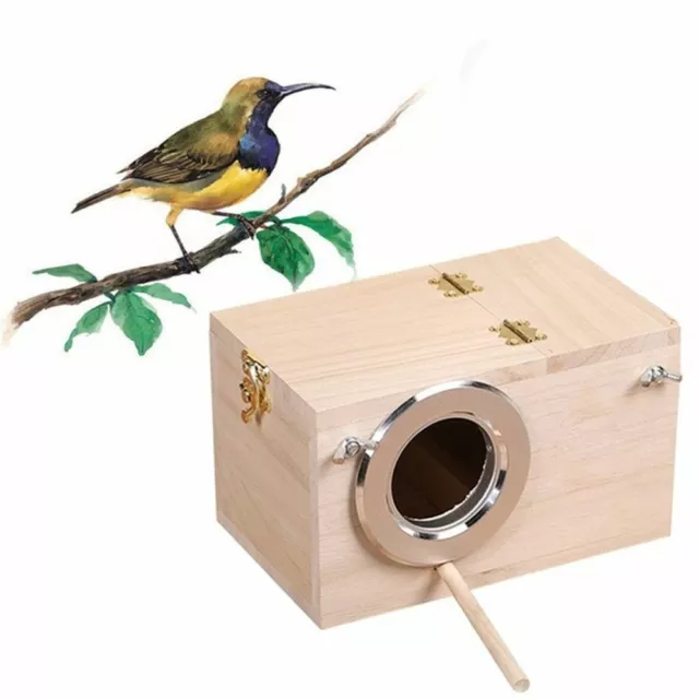 Baoblaze Budgie Nest Box Breeding Boxes Aviary Bird Nesting with Stick 3