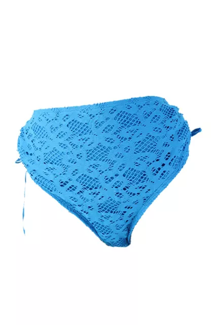 Kenneth Cole Reaction Plus Size Blue Crochet Side-Tie Bikini Bottom 2X