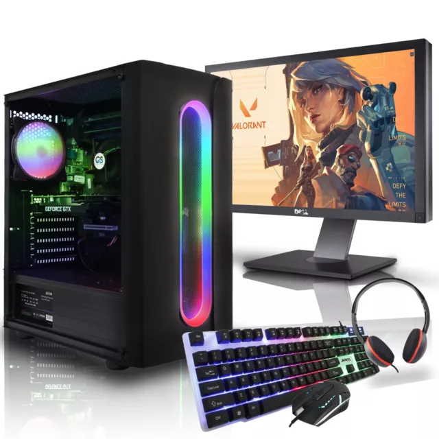 Gaming PC Bundle Intel Quad Core i5 16GB 1TB 2GB GT 730 Win10 Computer + Monitor