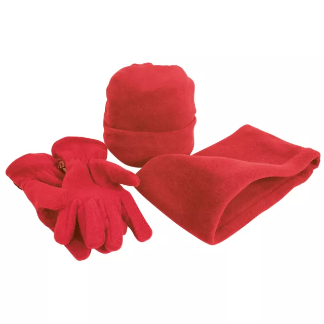 RESULT UNISEX FLEECE Anti-Pill Winter Hat, Gloves & Neckwarmer Set ...