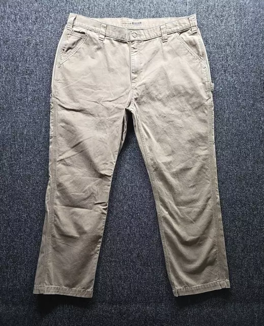 CARHARTT Pants Mens 40x32 Relaxed Fit Canvas Utility Work  Brown Carpenter Barn