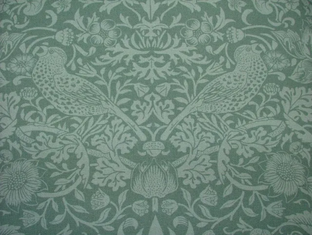 William Morris Strawberry Thief Vert Coton Rideau Tapisserie Coussin Tissu