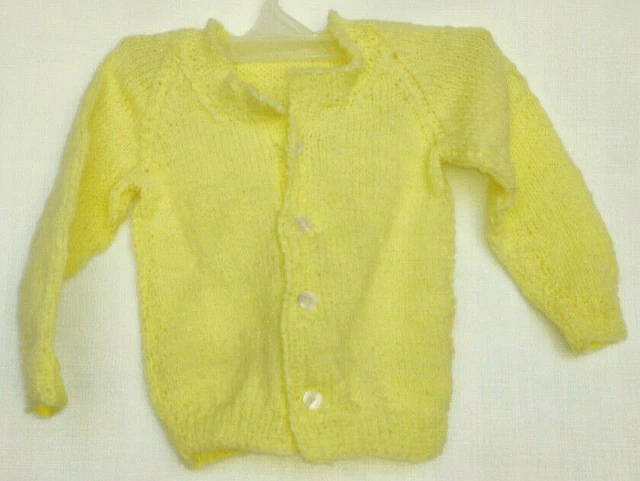 Vintage Yellow Cardigan Sweater Baby Boy or Girl ~ 4 Buttons, Must SEE!!!