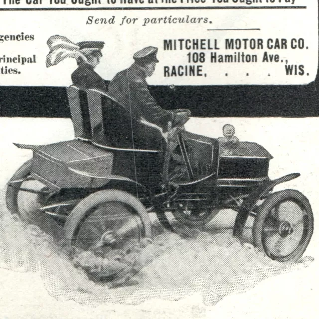1904 Mitchell Motor Light Car Print Ad Automobile Antique Original Paper Auto 4A