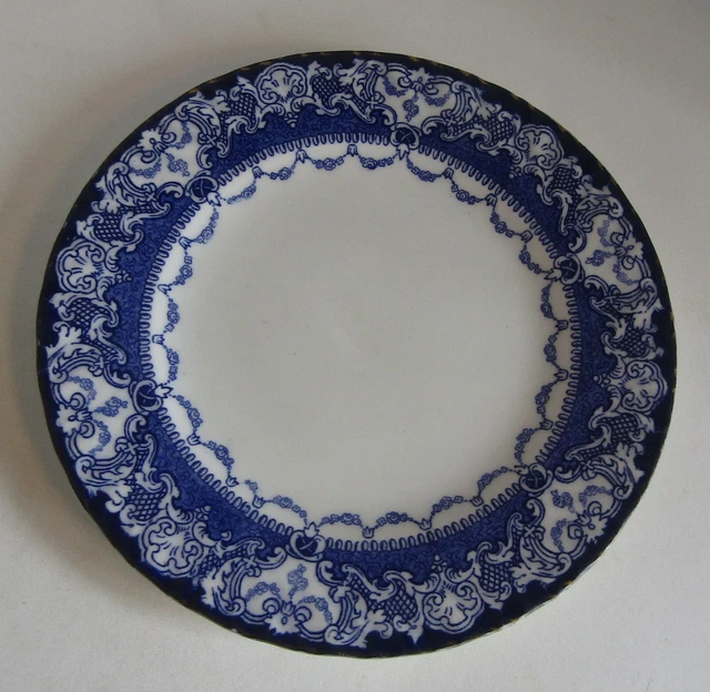 Antique Royal Doulton Flow Blue Watteau Salad Plate