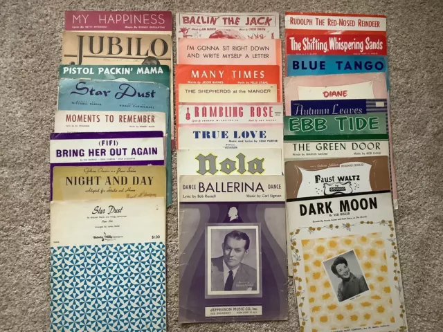 Large Lot Antique Sheet Music, 28 Pieces, 1920s, 1930s, 1940s, 1950s