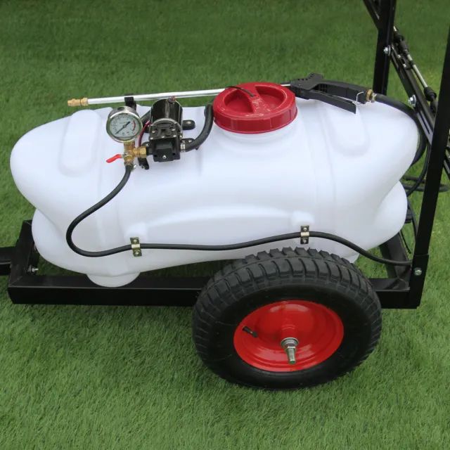 Quad ATV Sprühmaschine Anhänger elektrisch 100L 12V Tankausleger Handlanze Landwirtschaft 11
