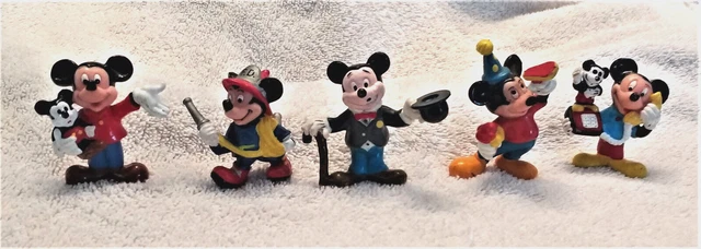 Vintage Assorted Mickey Mouse  PVC Figures lot of 5 Disney Applause Cake Toppers