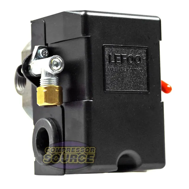 Lefoo 95-125 PSI Air Compressor Pressure Switch 1/4" Female NPT 4 Port LF10-L4H