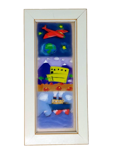 Boy Nursery Wall Art Transportation Vehicles Boat Plane Car Bus Vintage 2000s