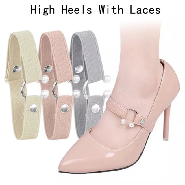 Pacchetto lacci da scarpe ragazza alla moda per tacco alto antiscivolo caviglia invisibile regolazione AGH7