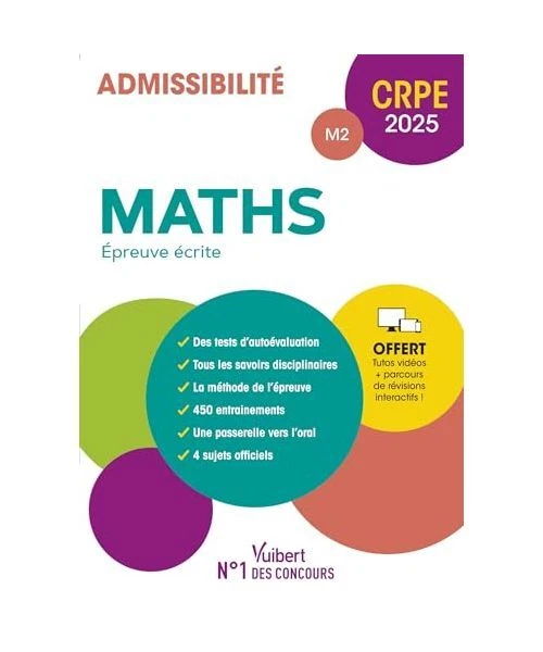 CRPE 2025 Maths Epreuve écrite (M2) Manuel + Parcours de révisions