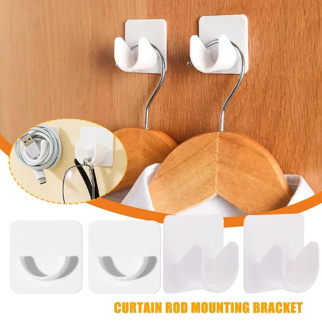 2/4PCS Shower Curtain Rod Brackets Pole Drapery Hook Holder Self Adhesive~