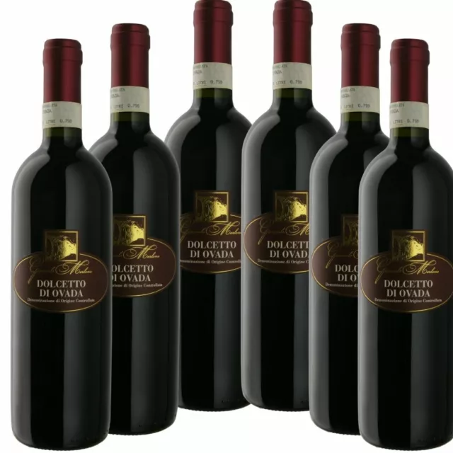 6 bottiglie di Dolcetto d'Ovada doc vino rosso bottiglia 75 cl corposo fermo