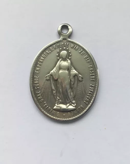 ANHÄNGER WUNDERTÄTIGE MEDAILLE- O. Maria, ohne Sünde empfangen- 900er ...