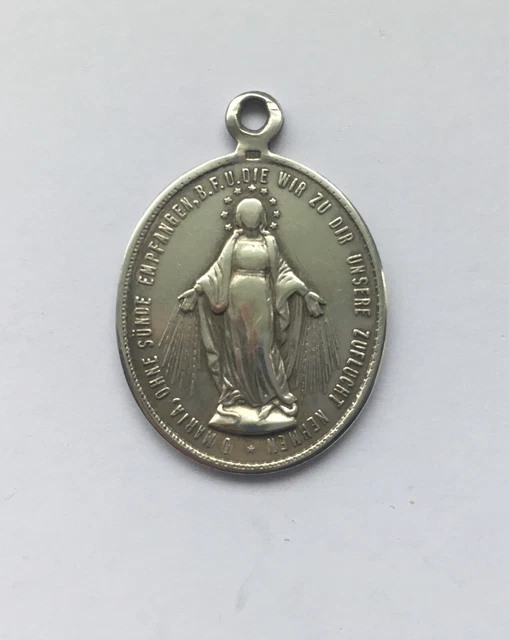TEAMER Jungfrau-Maria-Medaillon Schlüsselanhänger - Edelstahl, Religiöser Talisman Für Damen & Herren